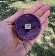 Brown Princess Cut Diamond Ring with Halo